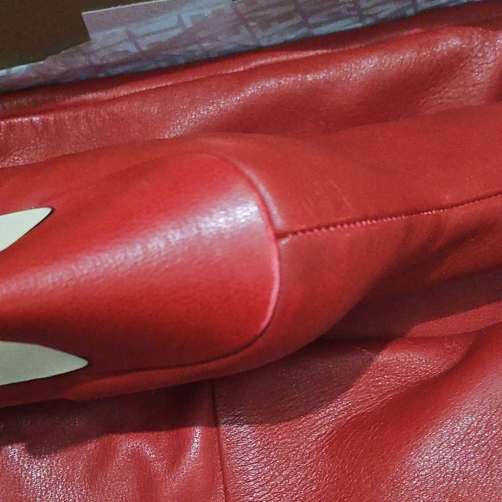 Steve Madden Women's Bellamie Knee-High Slouch Dress Boots - Red Le. USED ONCE